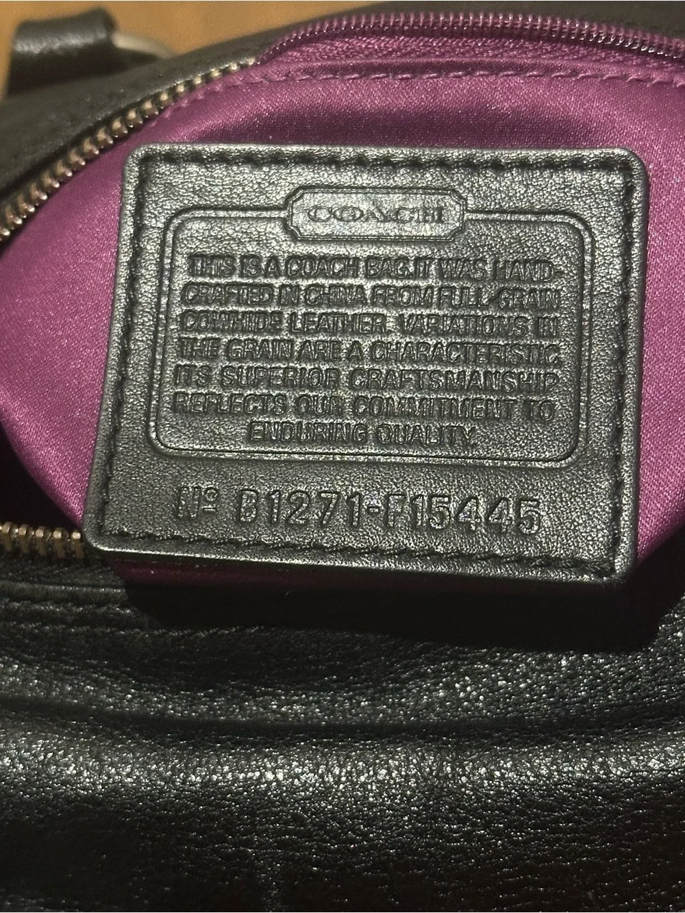 Authentic Y2K Coach Ashley Black Pleated Leather Satchel F15445